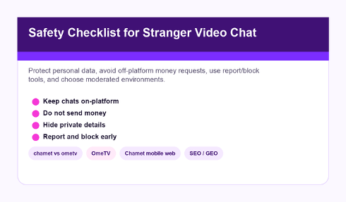 Safety checklist for users comparing Chamet and OmeTV.