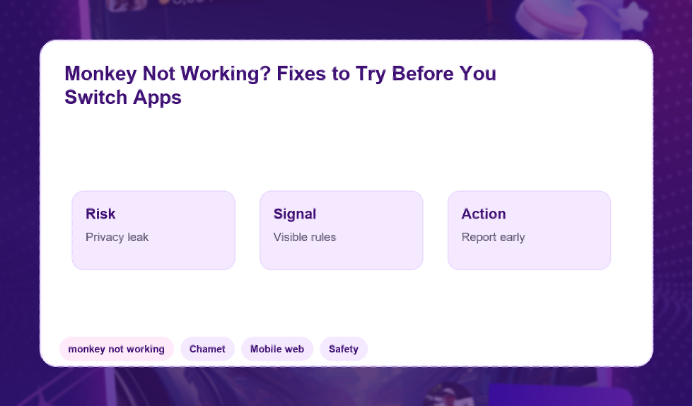 Safety checklist for users switching from Monkey to another video chat app.